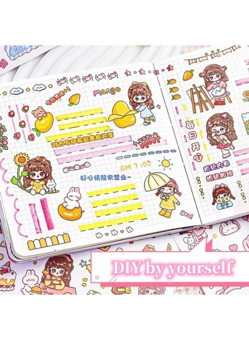 كتاب ملصقات شخصيات كرتونية لطيفة يحتوي على 1000 ملصق زخرفي ذاتي اللصق - مثالي لعمل دفاتر القصاصات، والمجلات، والحرف اليدوية؛ يتضمن أشكال غير منتظمة مع لمسة لامعة وتصميم محمول للاستخدام السهل في الدفاتر، والمفكرات، والمستلزمات المكتبية - Image 4